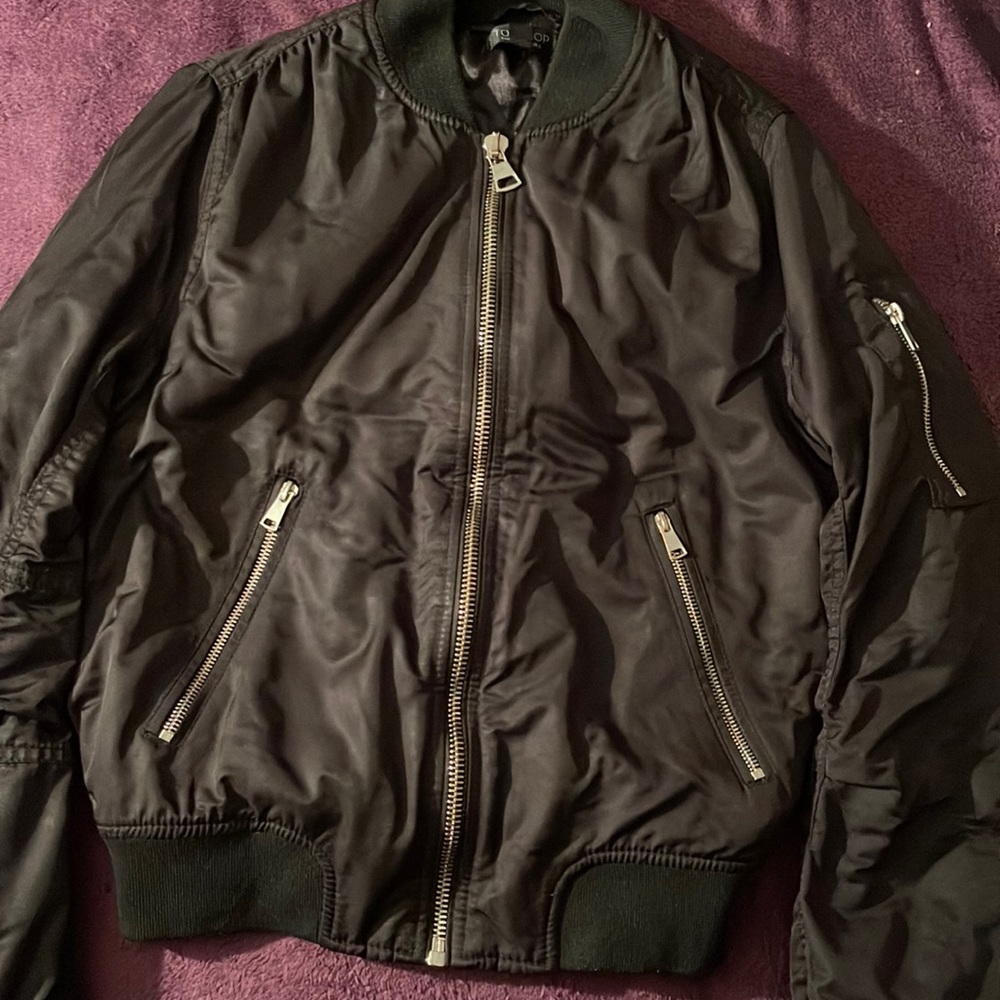 TopShop Bomber jacket in Black